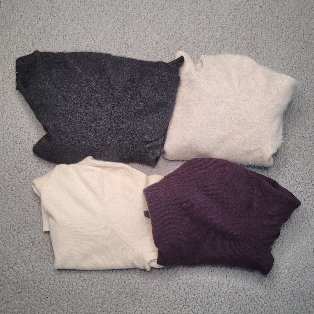 4pc CASHMERE Sweaters Tops Lot Crafts Cutter Flaws Holes Upcycle Fabric DIY